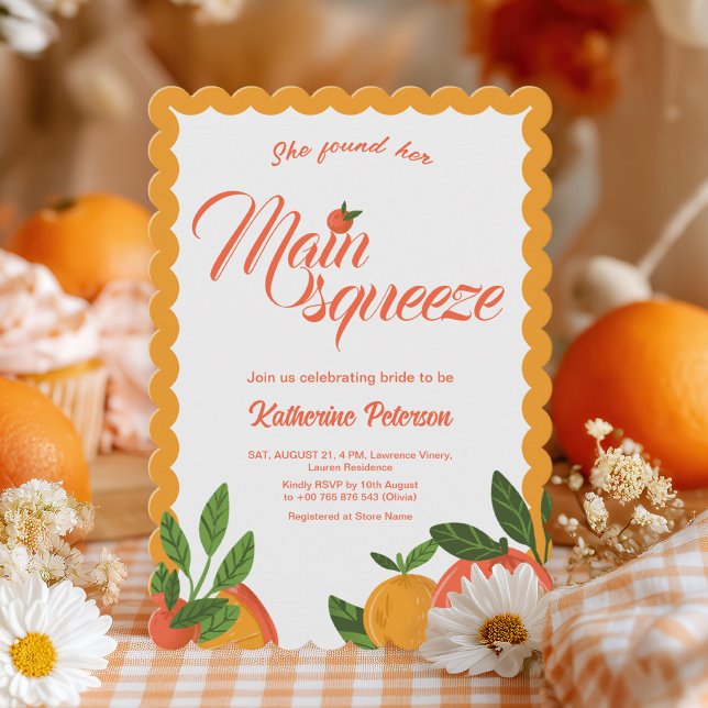 Invitación Main Squeeze naranja Bridal Shower Bright (Subido por el creador)