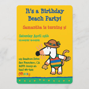 Invitación Maisy con conchas Cumpleaños