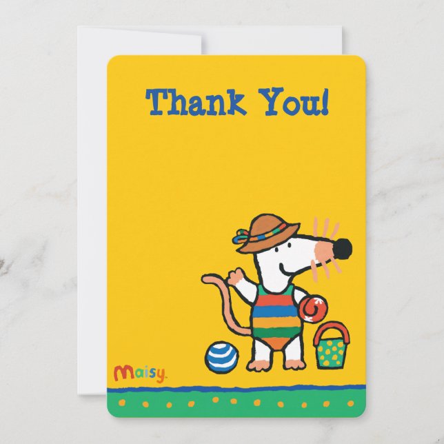 Invitación Maisy en el cumpleaños de la playa (Anverso)