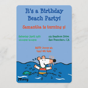 Invitación Maisy va a nadar Cumpleaños