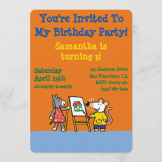 Invitación Maisy y Dotty Paint en el preescolar