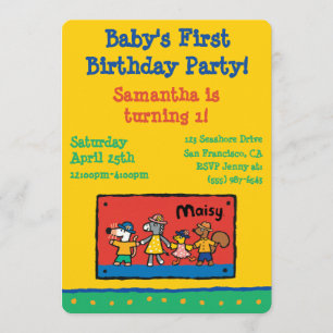Invitación Maisy y los mejores amigos se dan la mano