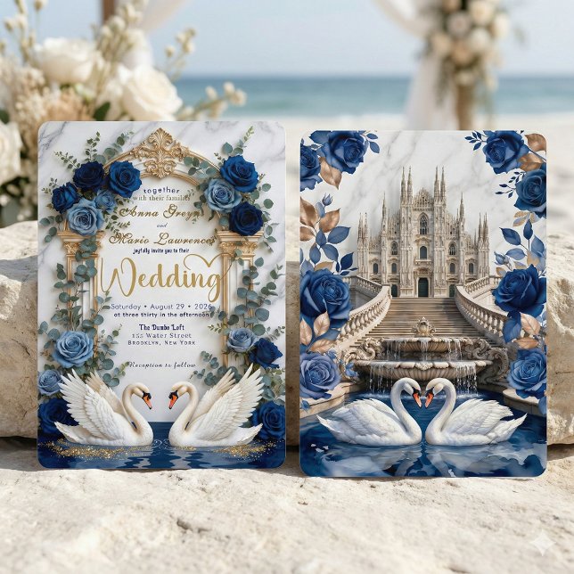 Invitación Majestic Baroque Arch & Fairytale Swan Wedding (Subido por el creador)