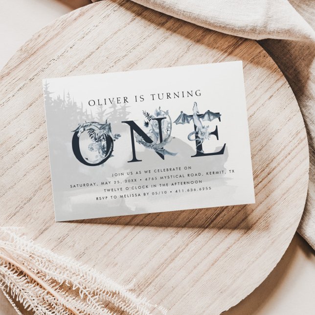 Invitación Majestic Dragon Boys Míticos Primer Cumpleaños (Subido por el creador)