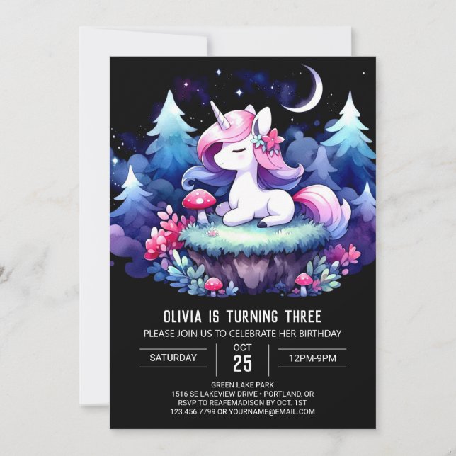 Invitación Majestic Dreamy Horse Birday (Anverso)