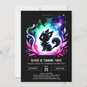 Invitación Majestic Fantasy Cat Cumpleaños