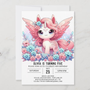 Invitación Majestic Fantasy Unicorn Cumpleaños Digital