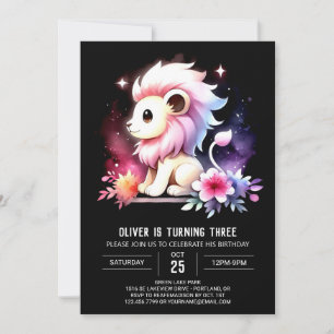 Invitación Majestic Fun Lion Cumpleaños
