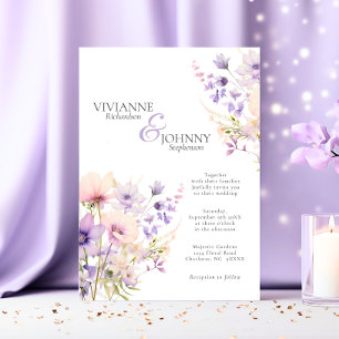 Invitación Majestic Garden Wildflowers Lavender Boda