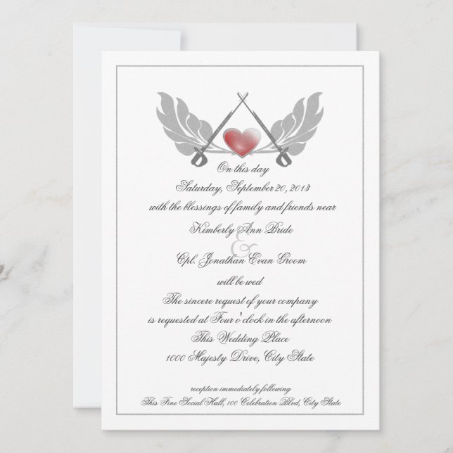 Invitación Majestic Guarded Heart Boda (Anverso)