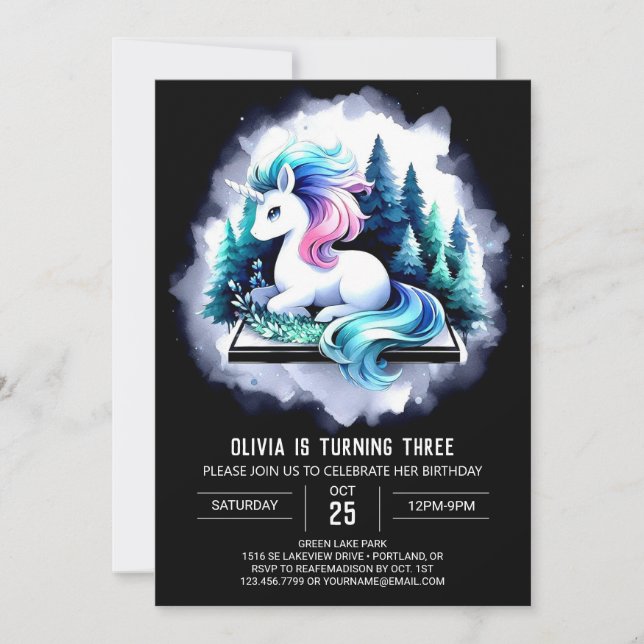 Invitación Majestic Horse Birday (Anverso)