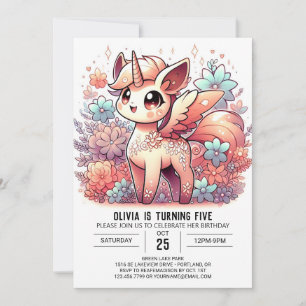 Invitación Majestic Little Unicorn Digital Birday