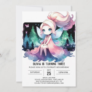 Invitación Majestic Minimalista Fairy Birday