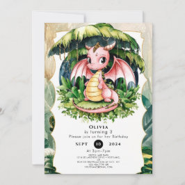 Invitación Majestic Mithical Dragon Birthday