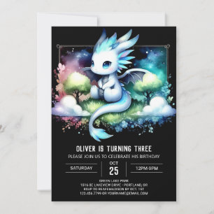 Invitación Majestic Moderno Dragon Birthday