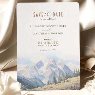 Invitación Majestic Mountain Range Save the Date