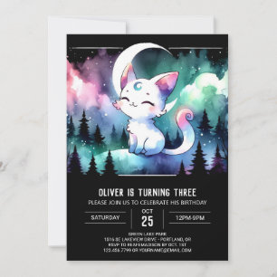 Invitación Majestic Personalizado Cat Cumpleaños