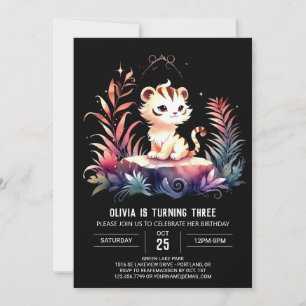 Invitación Majestic Personalizado Tiger Cumpleaños