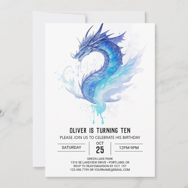 Invitación Majestic Roaring Fun Cumpleaños (Anverso)