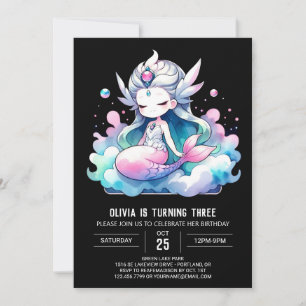 Invitación Majestic Simple Mermaid Cumpleaños