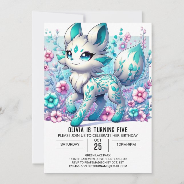Invitación Majestic Simple Wolf Digital Birday (Anverso)