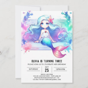 Invitación Majestic Under the Sea Mermaid Cumpleaños