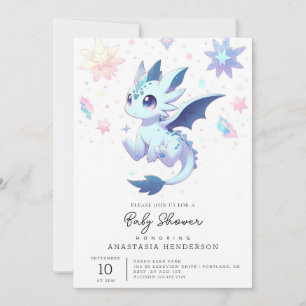 Invitación Majestic Whimsical Dragon Baby Shower