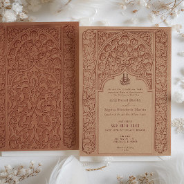 Invitación Majestuoso diseño Boda Cinnamon Lace