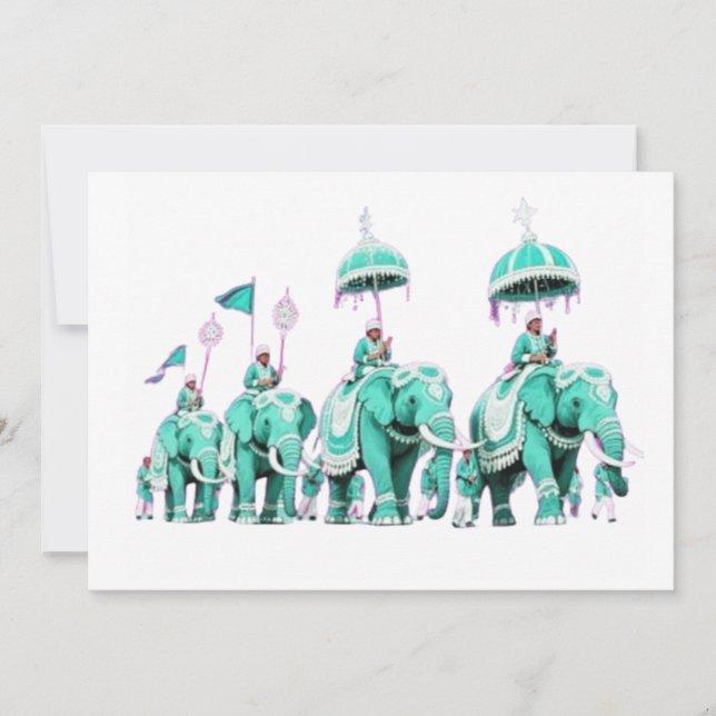 Invitación Majestuoso Mandala de Elefante  (Anverso)