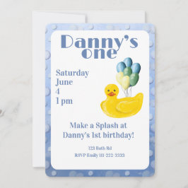 Invitación Make a Splash Rubber Duck 1st Birthday Invitation