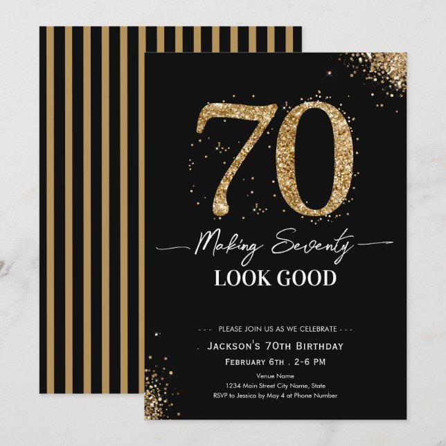 Invitación Making 70 Look Good Birthday (Anverso / Reverso)