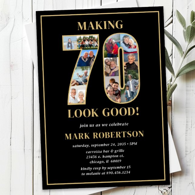 Invitación Making 70 Look Good Photo Birthday (Subido por el creador)