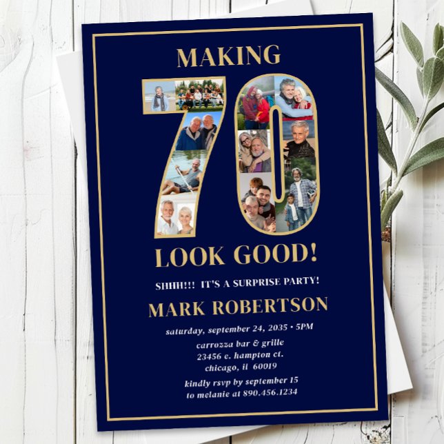 Invitación Making 70 Look Good Photo Surprise Birthday (Subido por el creador)