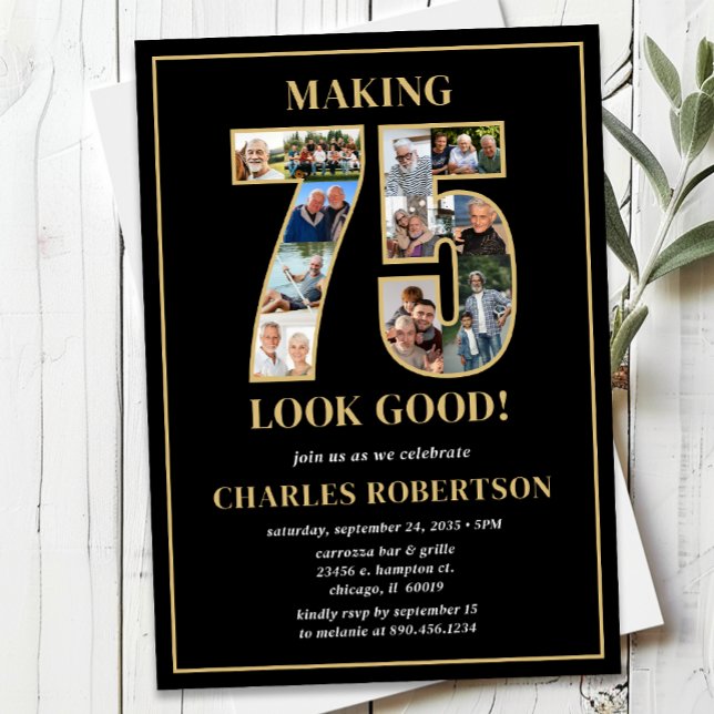 Invitación Making 75 Look Good Photo Birthday (Subido por el creador)