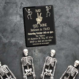 Invitación Mal 2 de la fiesta de cumpleaños del esqueleto óse