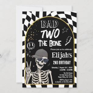 Invitación Mal DOS Para El Hueso 2do Cumpleaños Halloween 