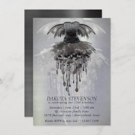 Invitación Mal juego de hadas | Sheen de Rock Vampy Negro Gót