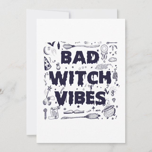 Invitación Mal Witche Vibes Funny Spooky Halloween Spirit (Anverso)