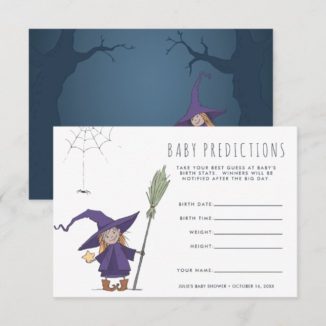 Invitación Mala Bruja | Juego de adivinación de Baby Shower (Anverso / Reverso)