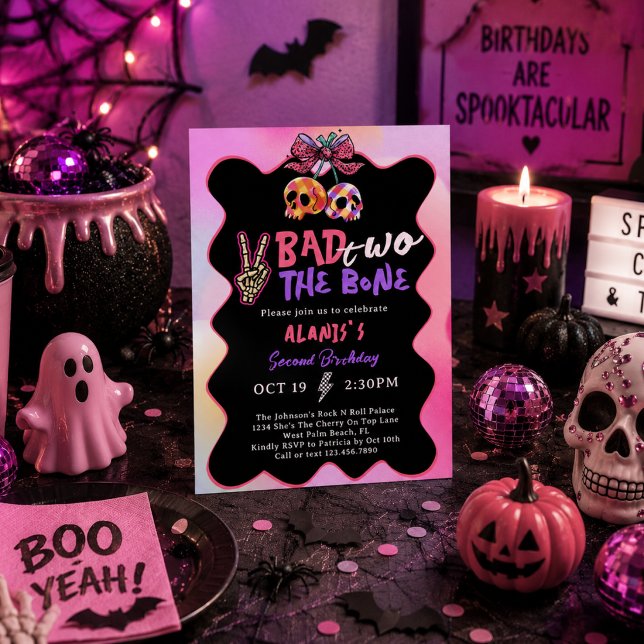 Invitación Mala Hasta El Tuétano Rosa Púrpura Niña Cumpleaños (Subido por el creador)