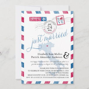 Invitación Malcesine Italia Correo Aéreo Recepción de Boda