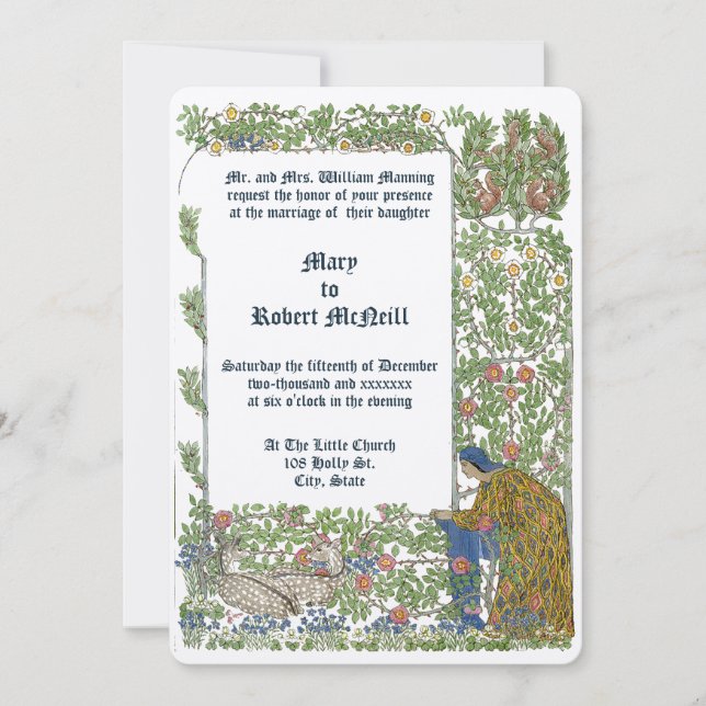 Invitación Maleantes En El Boda De Fronteras De Los Jardínes  (Anverso)