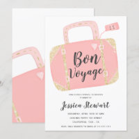 Maleta de Bon voyage dorada rosa amarilla dejando