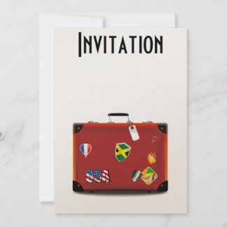 Invitación Maleta de cuero vintage