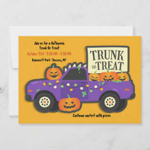 Invitación Maletero o Tratar Halloween