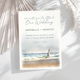 Invitación Malibu | Boda acuático costero de Sea Tern Beach