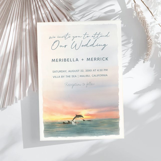 Invitación Malibu | Boda acuático Dolphins Beach (Subido por el creador)