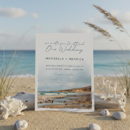 Invitación Malibu | Boda de acuarela de aves de playa de Cali