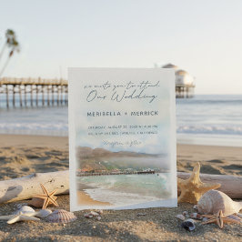 Invitación Malibu | Boda de acuarela de California Beach