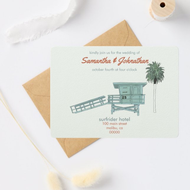 Invitación Malibu, boda de California (Subido por el creador)